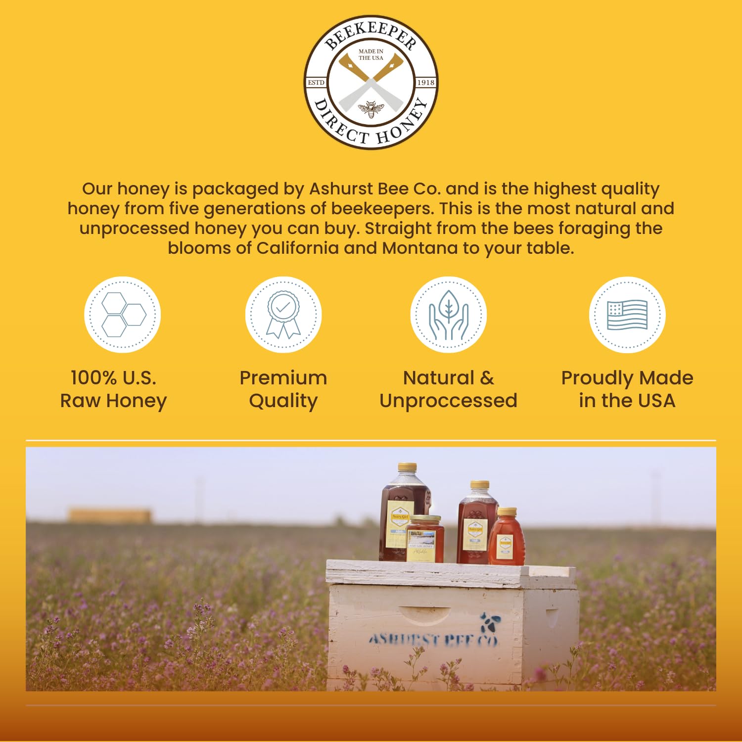 Beekeeper Direct Unfiltered Honey - Real Raw Alfalfa Honey - All Natural Non-GMO Pure Gourmet Honey - Local California Honey (5lbs Squeeze Bottle) - Image 4