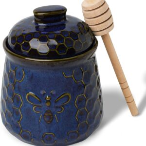 Honey Jar with Dipper and Lid, 10 O...