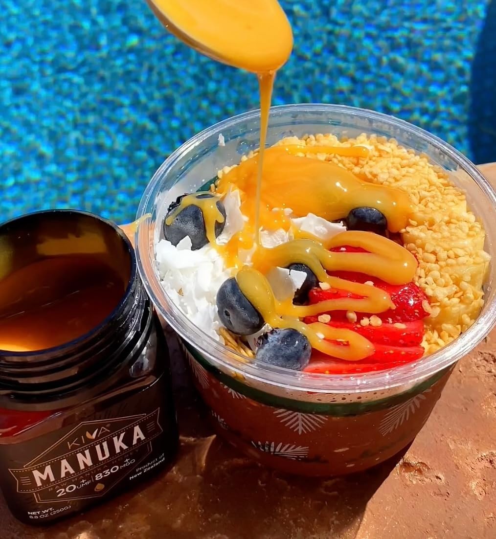 Kiva Raw Manuka Honey Certified UMF 20+, MGO 850+ 100% Pure New Zealand Honey - Non-GMO, Traceable, Non-Glyphosate (8.8 oz) - Image 2