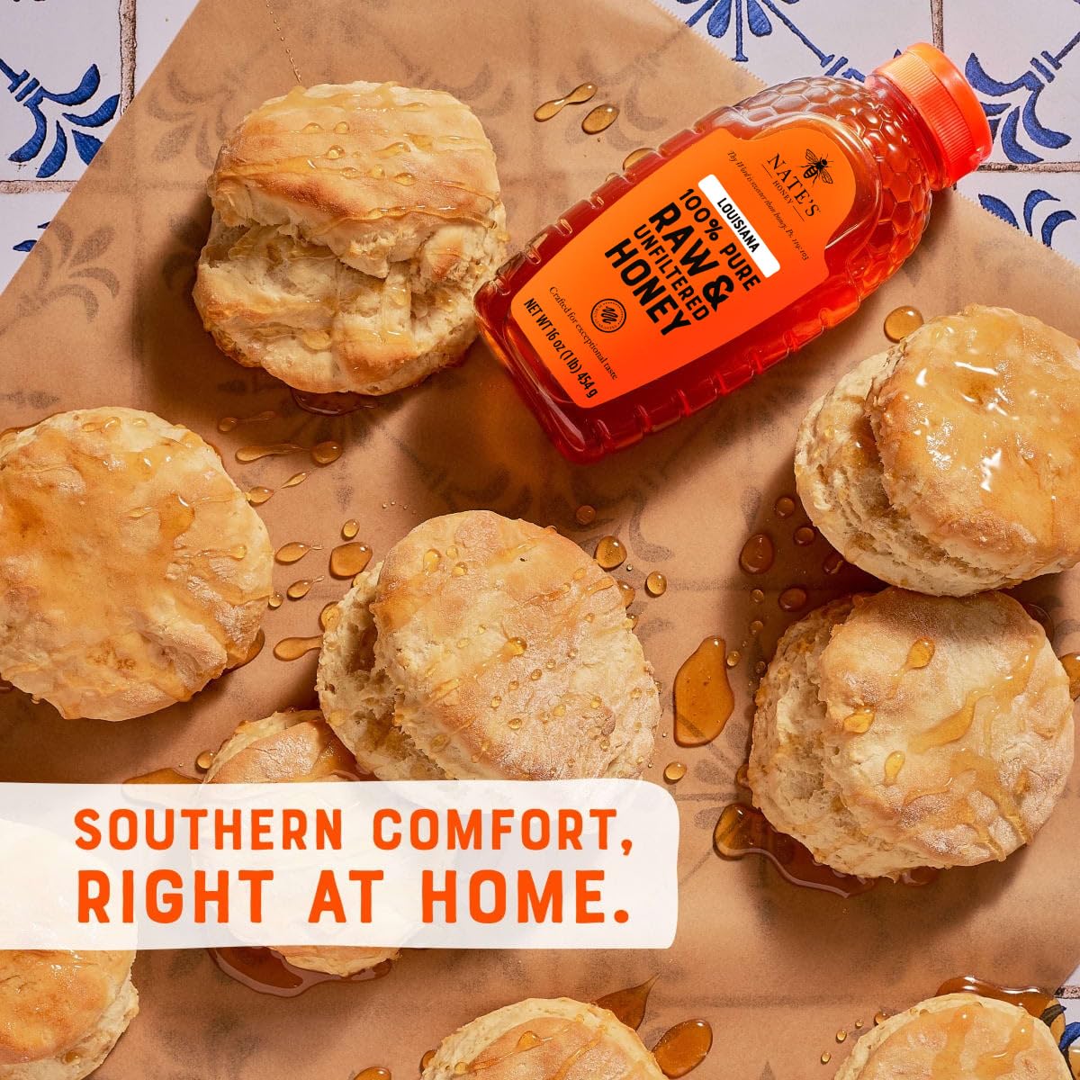 Nate's Louisiana 100% Pure, Raw & Unfiltered Honey - 12 oz. Honey Bear Bottle - All-natural Sweetener - Image 3