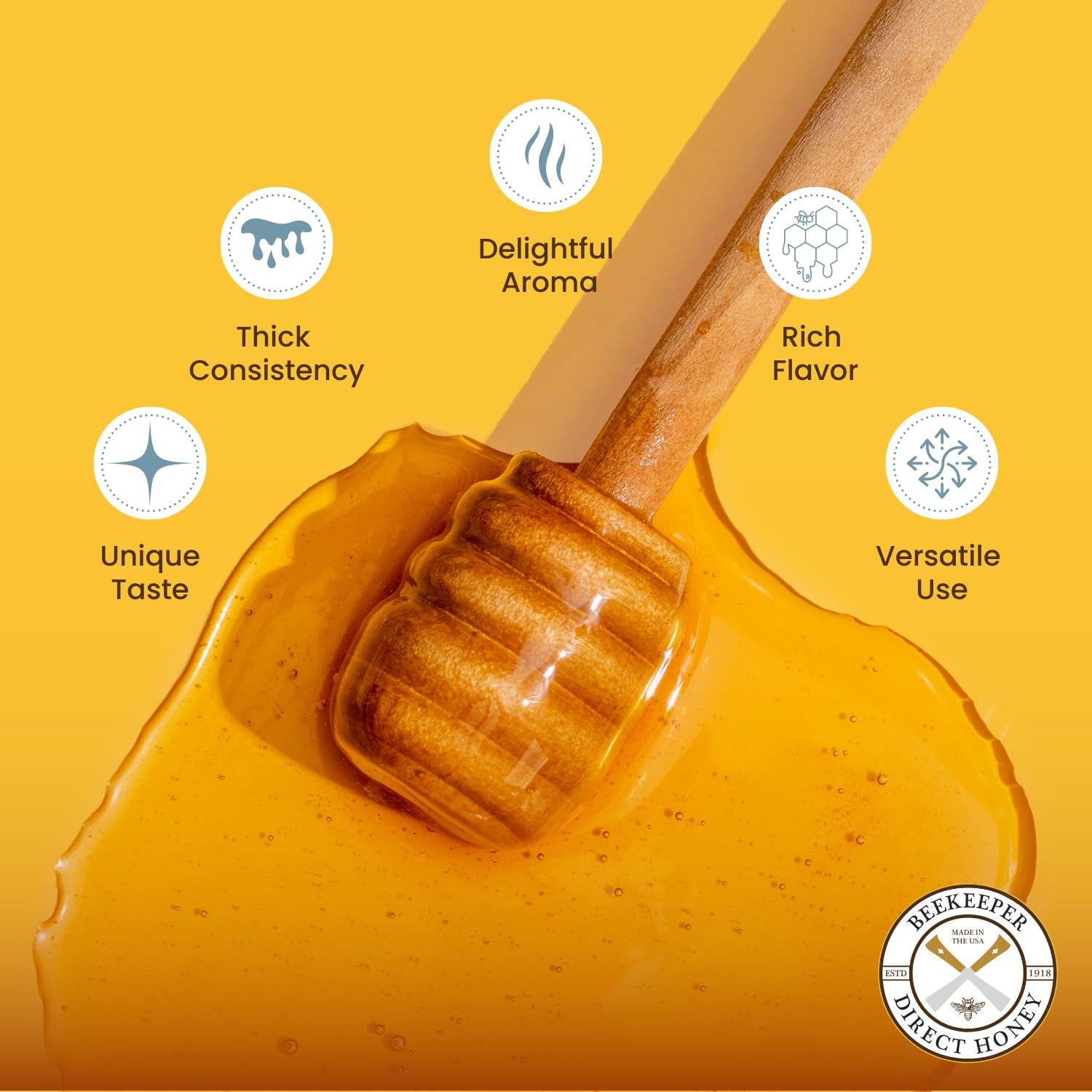 Beekeeper Direct Unfiltered Honey - Real Raw Alfalfa Honey - All Natural Non-GMO Pure Gourmet Honey - Local California Honey (5lbs Squeeze Bottle) - Image 3