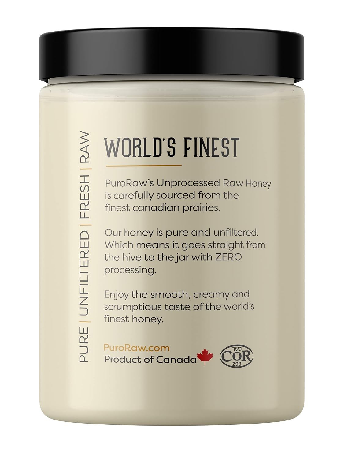 Raw Honey, 2.2 lb. White Honey, Raw Unfiltered Honey, Pure Honey, Natural Honey Raw Unfiltered, White Raw Honey from the Canadian Prairies. Kosher. 2.2 pounds. By PuroRaw. - Image 3