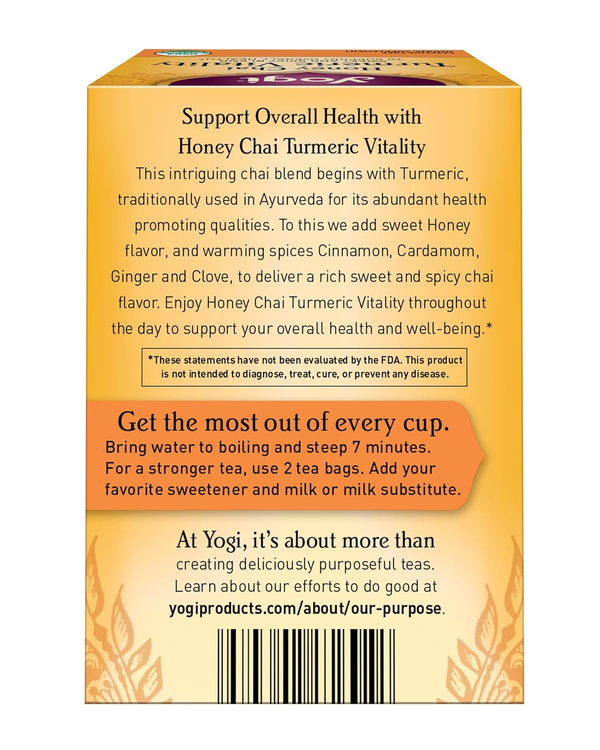 Yogi Tea, Honey Chai Turmeric Vitality, 16 ct - Image 4