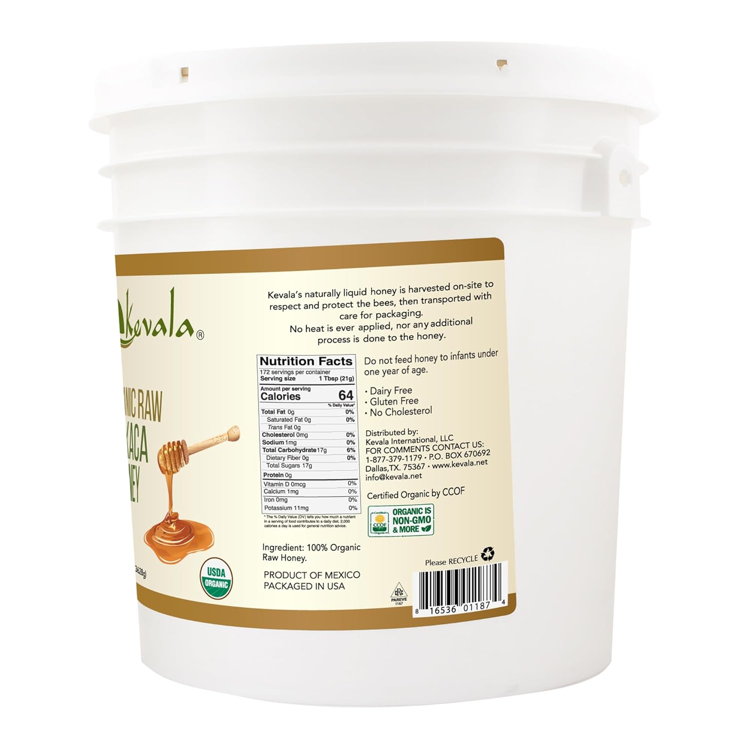 Kevala Organic Raw Oaxaca Honey - Natural and Fresh Honey With no Additives, Sweet Addition to Your Favorite Dishes and Drinks With no Added Sugar, Unprocessed Spread for Toast and Pancakes, 8 lb - Image 3