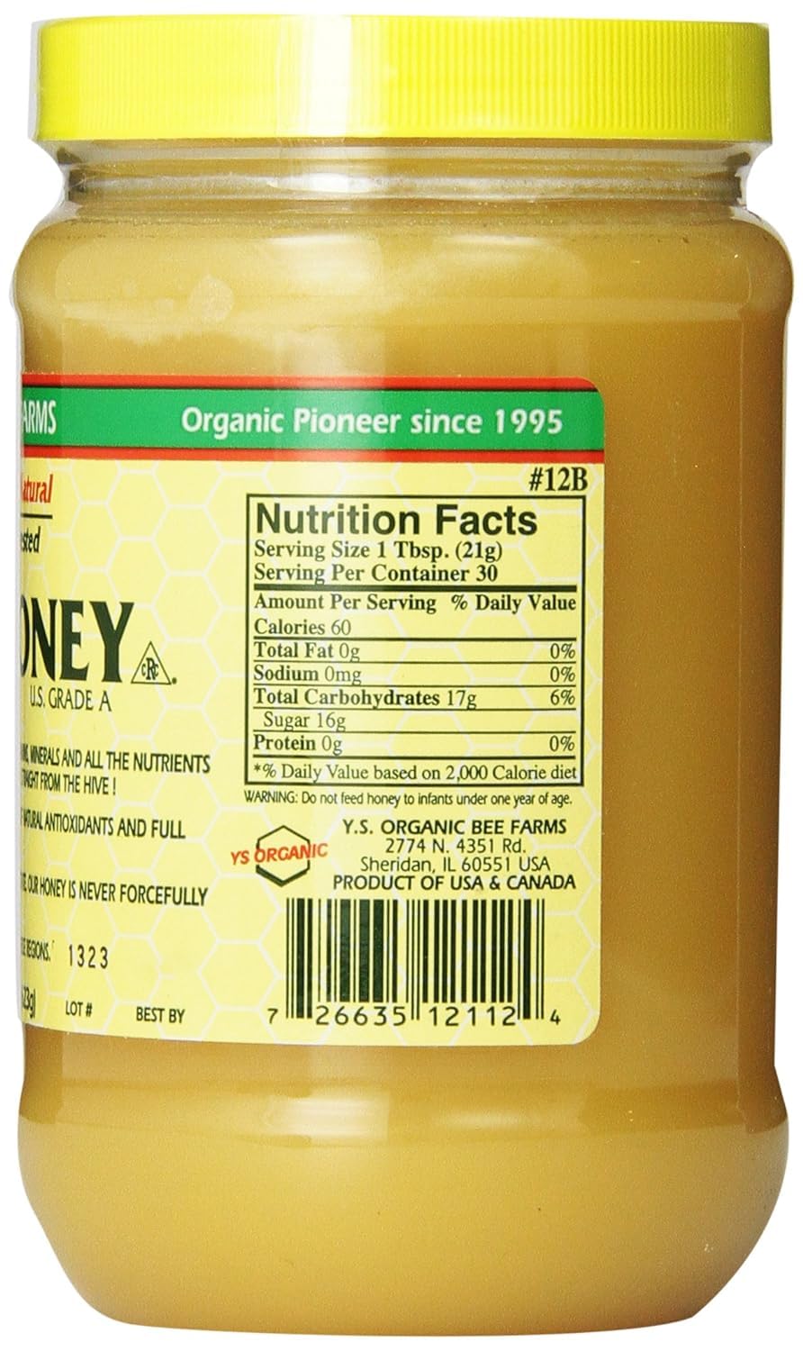 Y.S. Bee Farms Organic Honey Raw Unfiltered - 22 oz - U.S. Grade A Raw Honey, Packed by ILIOS - Image 2