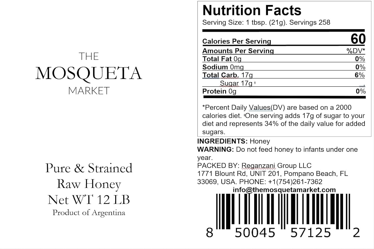 12lb Raw Honey - Pure and strained - 12 lb Honey Pail - 1 gallon bucket - Wholesale Bulk. Baker's. Industry. Light Amber 12 pound Multifloral - Image 2