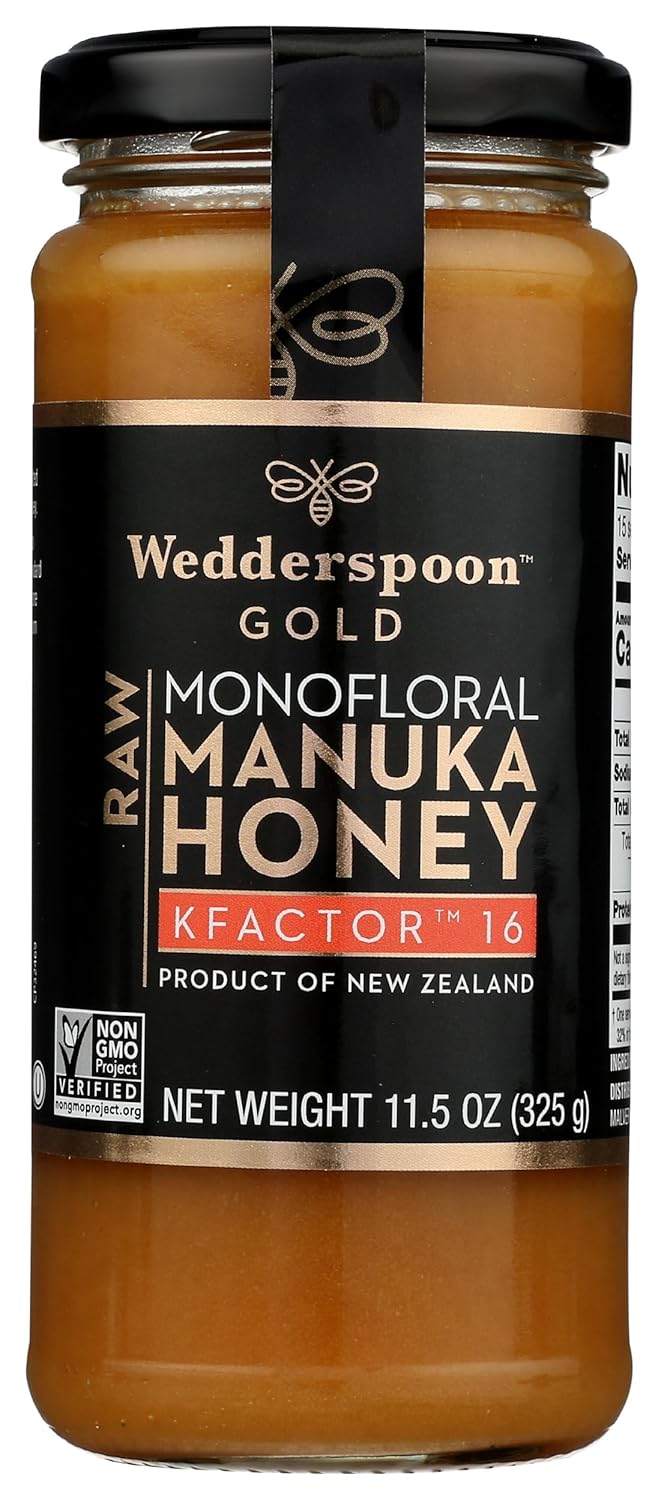 Wedderspoon 100% Raw Manuka Honey - KFactor 16 - 11.5 Ounces