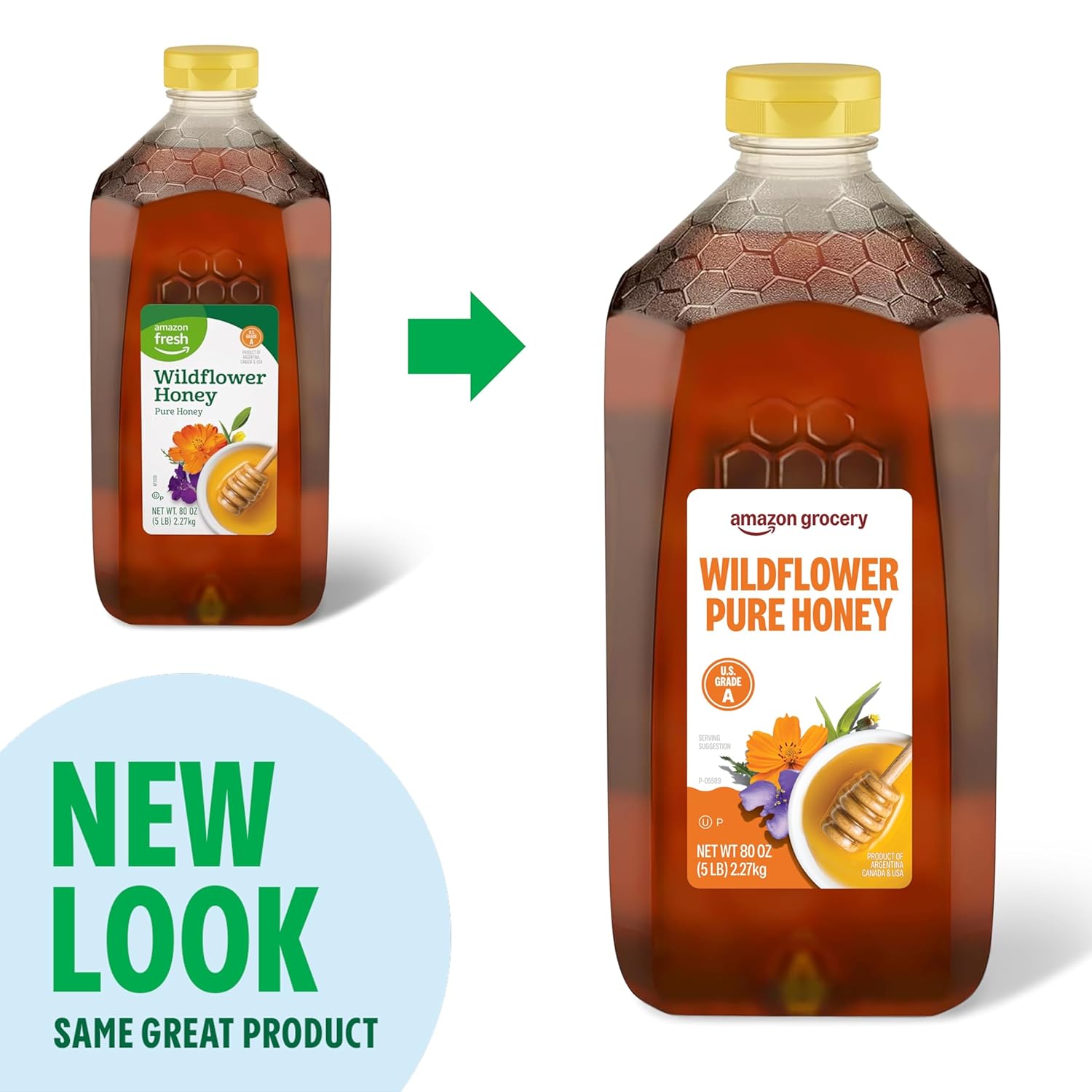 Amazon Grocery, Wildflower Pure Honey, 80 oz (Previously Amazon Fresh, Packaging May Vary) - Image 3