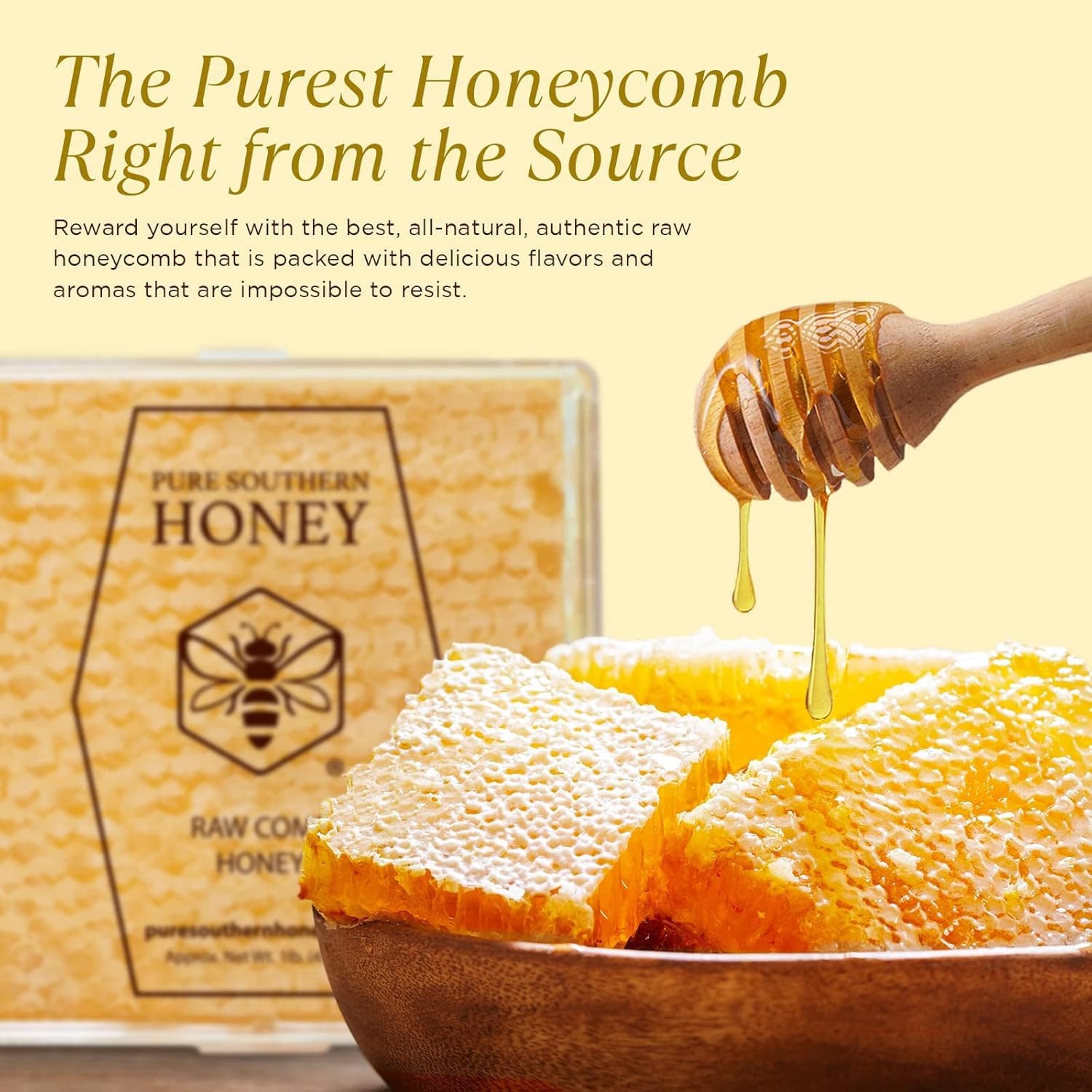 100% Raw Edible Honeycomb by Pure Southern Honey (14 Ounce (Pack of 1)) - Image 3