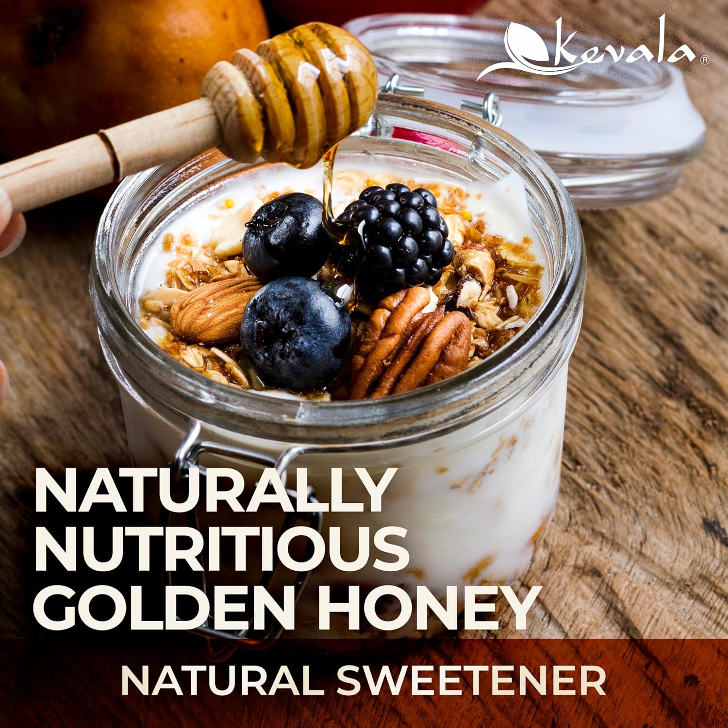 Kevala Organic Raw Oaxaca Honey - Nutritious Honey with no Pesticides and no Sugar Added or Given to the Bees, Natural Sweetener for Cooking and Baking at Home, Great for Pancakes and Waffles, 4 lb - Image 3