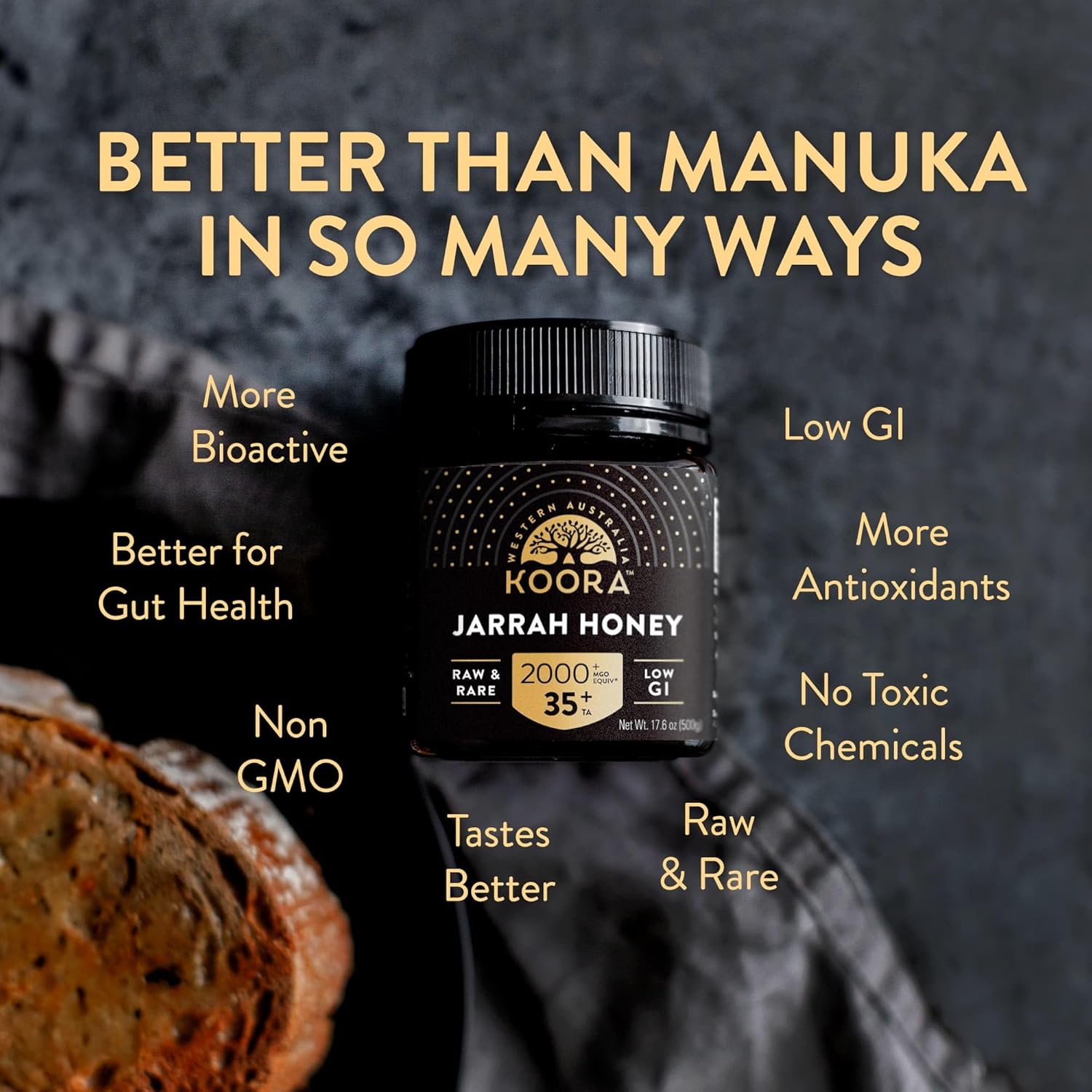 Jarrah Honey TA 35+ (Stronger than MGO 2000+ Manuka Honey Bioactivity) Raw Medicinal Honey with Medical Grade Potency for Daily Health and Immune Support from Western Australia - Image 4