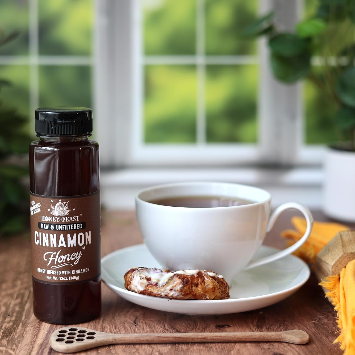 HONEY FEAST Organic Cinnamon Honey - Raw and Cold Packed - 12 Ounces - Small Batch Beekeeper Honey - Image 3