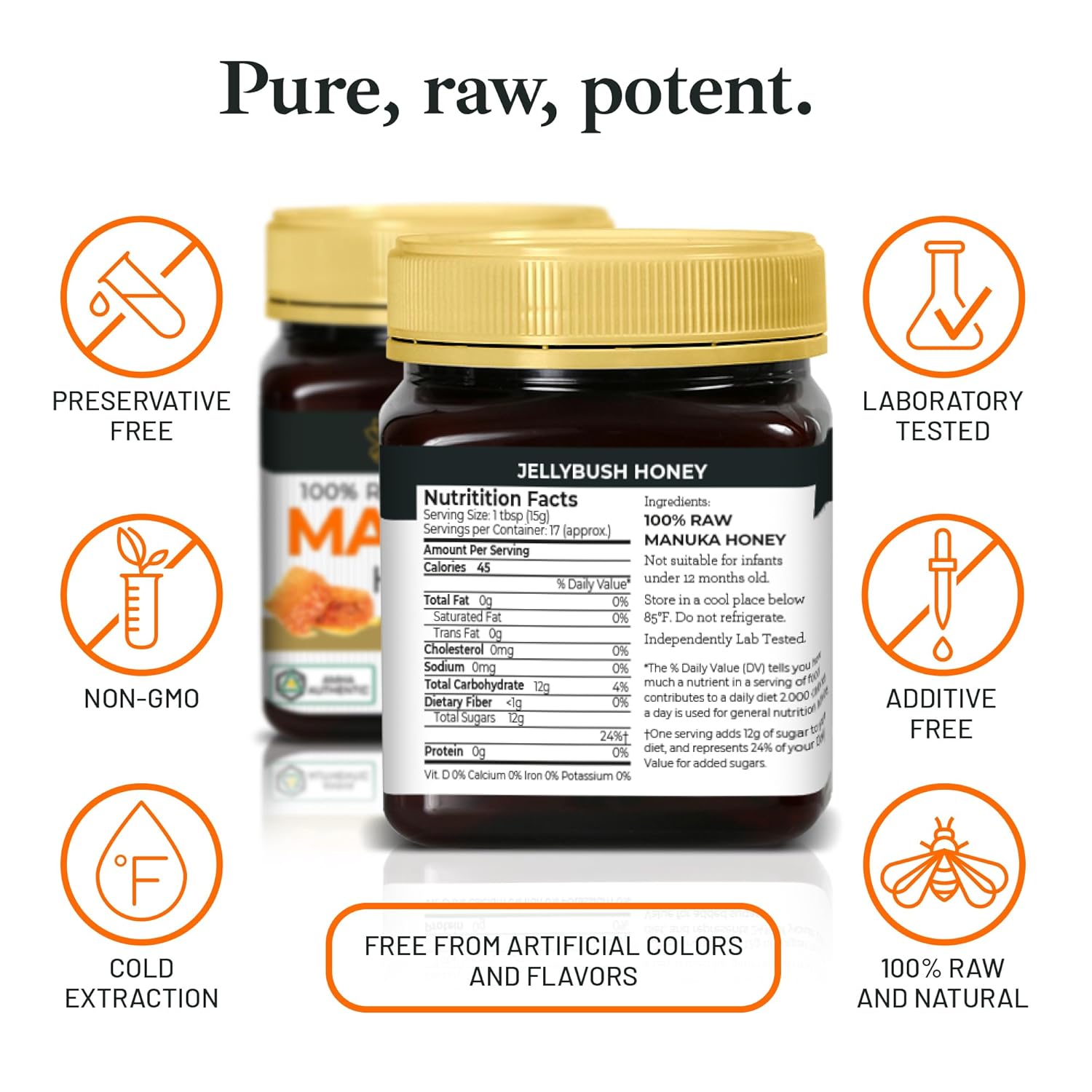 Good Natured Manuka Honey (MGO 850+) - High Grade Raw Manuka Honey Medical Grade, Non-GMO, Lab-Tested & AMHA Certified, BPA-free, 8.8 oz - Image 2