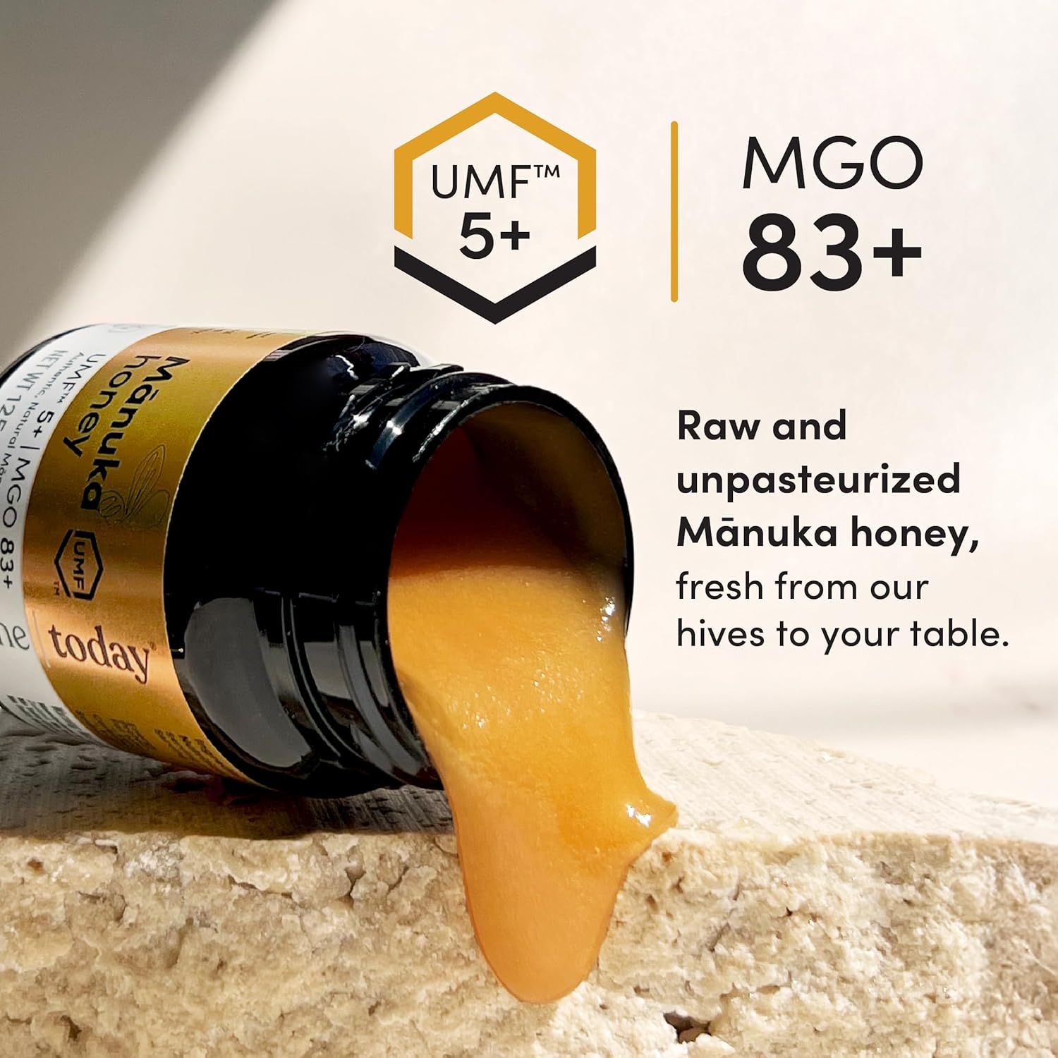 Me Today Manuka Honey UMF 5+/MGO 83+, Raw & Unpasteurized from New Zealand, Certified Authentic Honey for Daily Wellness, 4.4oz - Image 3