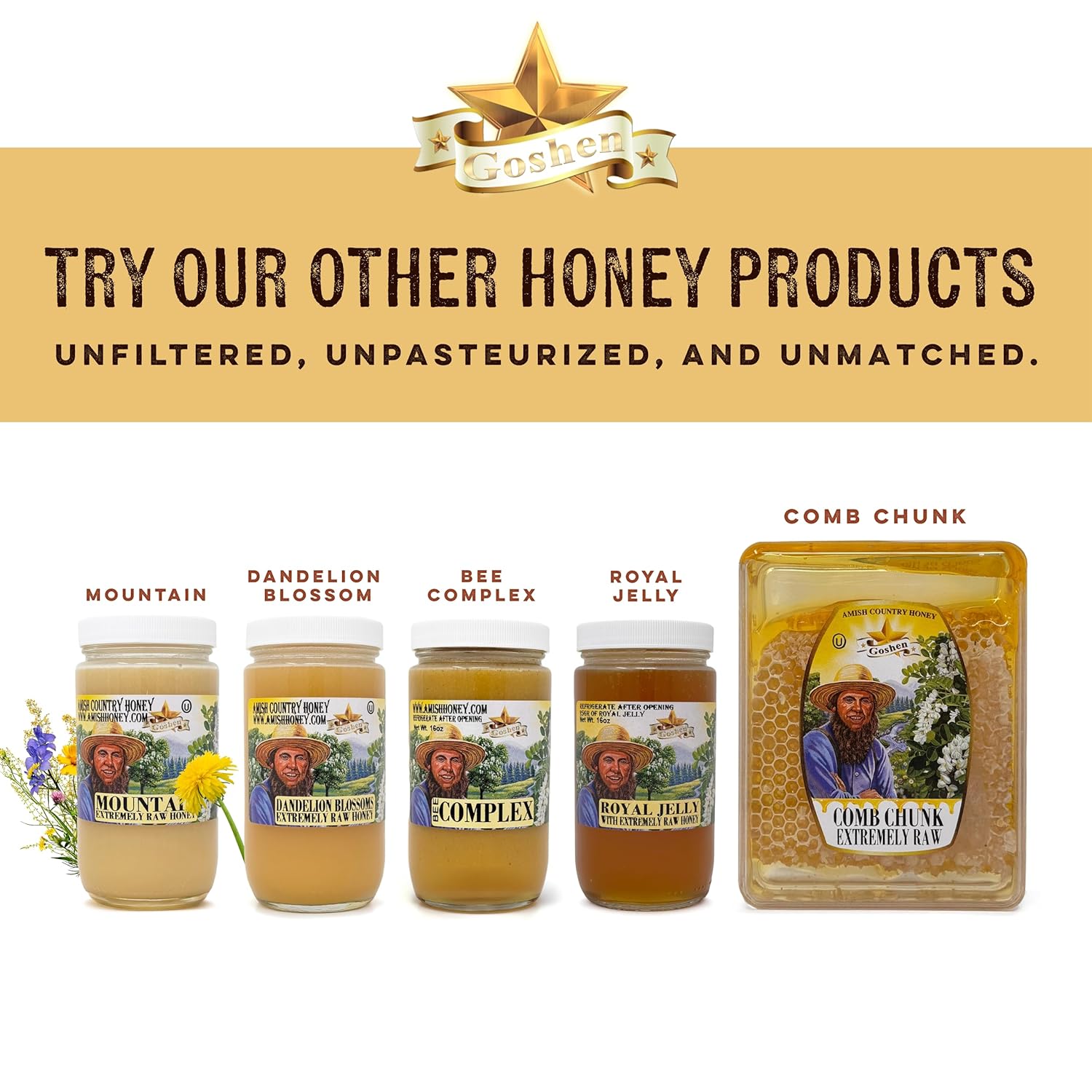 Goshen Honey Extremely Raw Buckwheat Dark Honey - Unfiltered, Unprocessed, Pure & Natural from Amish Country in the USA - Rich Flavor for Tea, Cooking, Wellness - Dairy & Gluten Free - 454g/16Oz - Image 8