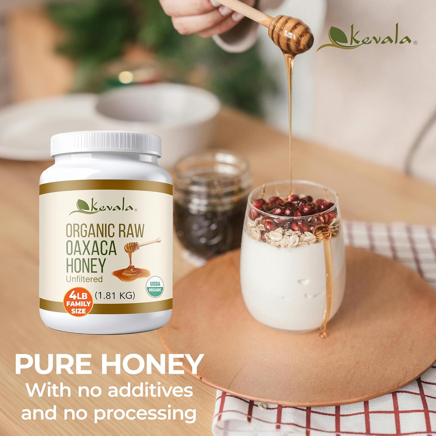 Kevala Organic Raw Oaxaca Honey - Nutritious Honey with no Pesticides and no Sugar Added or Given to the Bees, Natural Sweetener for Cooking and Baking at Home, Great for Pancakes and Waffles, 4 lb - Image 8