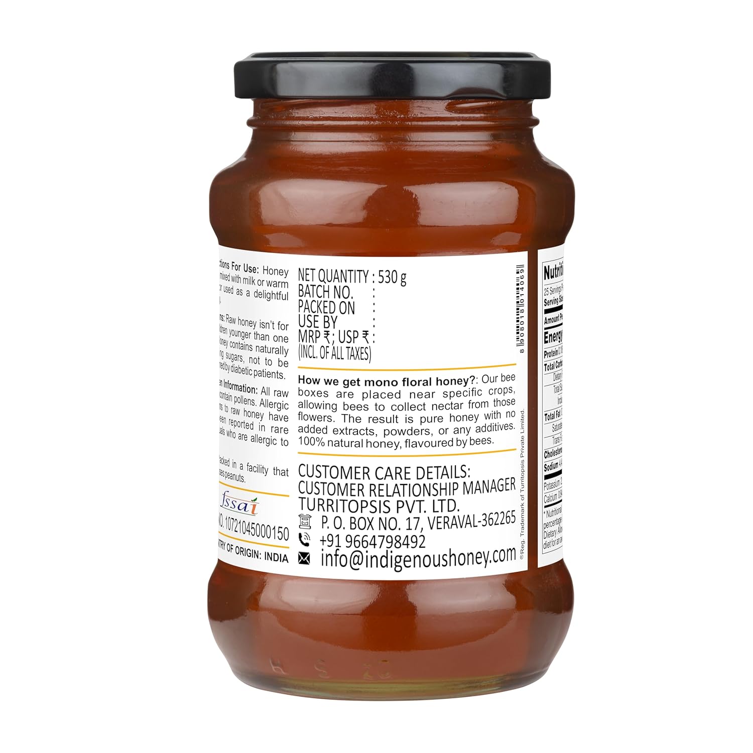 INDIGENOUS HONEY Sidr Ber Jujube Honey Raw Organic Natural Pure Unprocessed NMR Tested Unpasteurized Unheated 530g Glass Jar Pack of 1 - Image 6