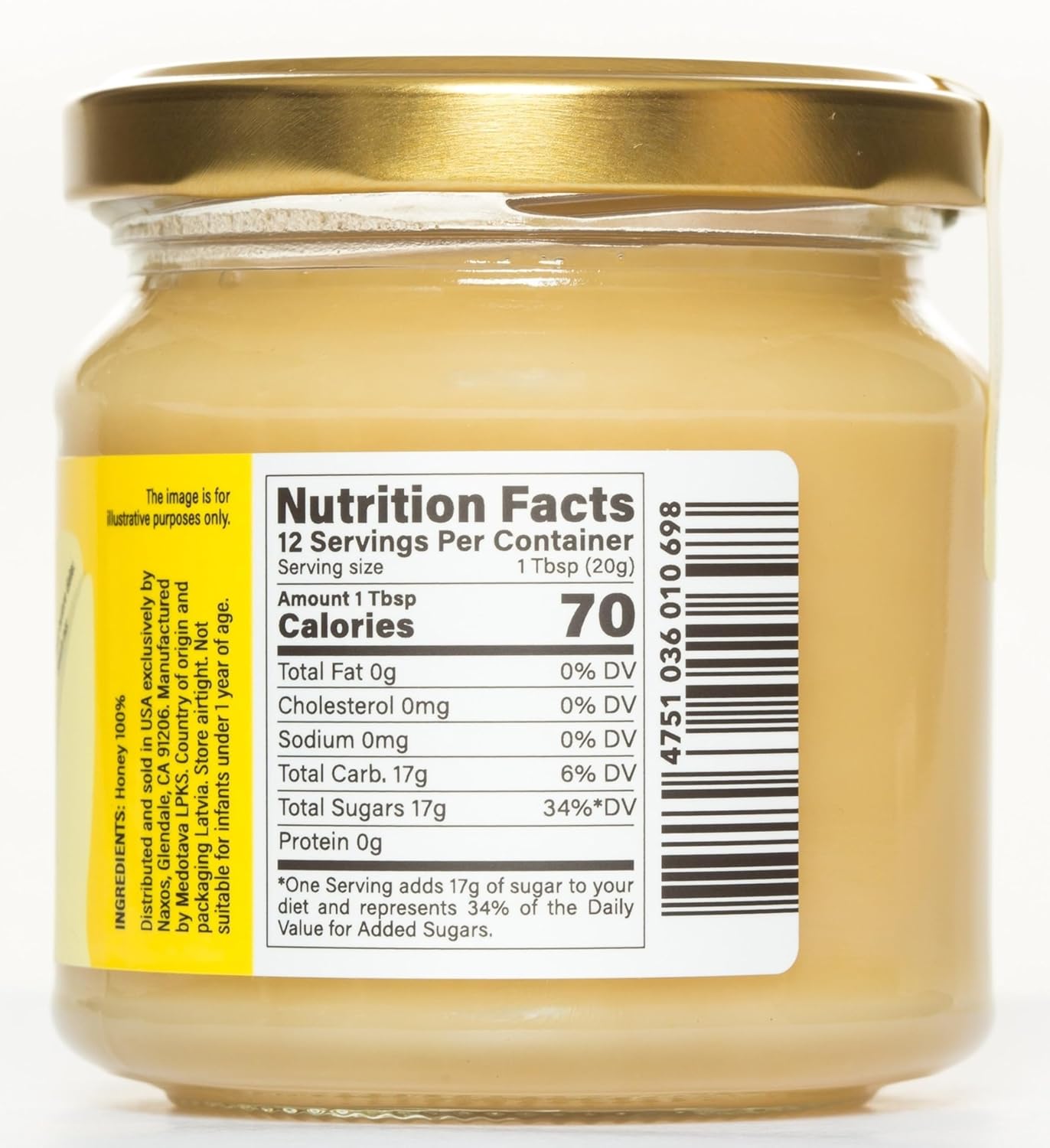 Medotava Creamed Latvian Wildflower Honey / 100% Raw and Unfiltered/European Union Organic Certified/No Additives, No Preservatives, No Added Sugar/Hand Harvested/Eco-Friendly Glass Jar / 8.8 oz - Image 2