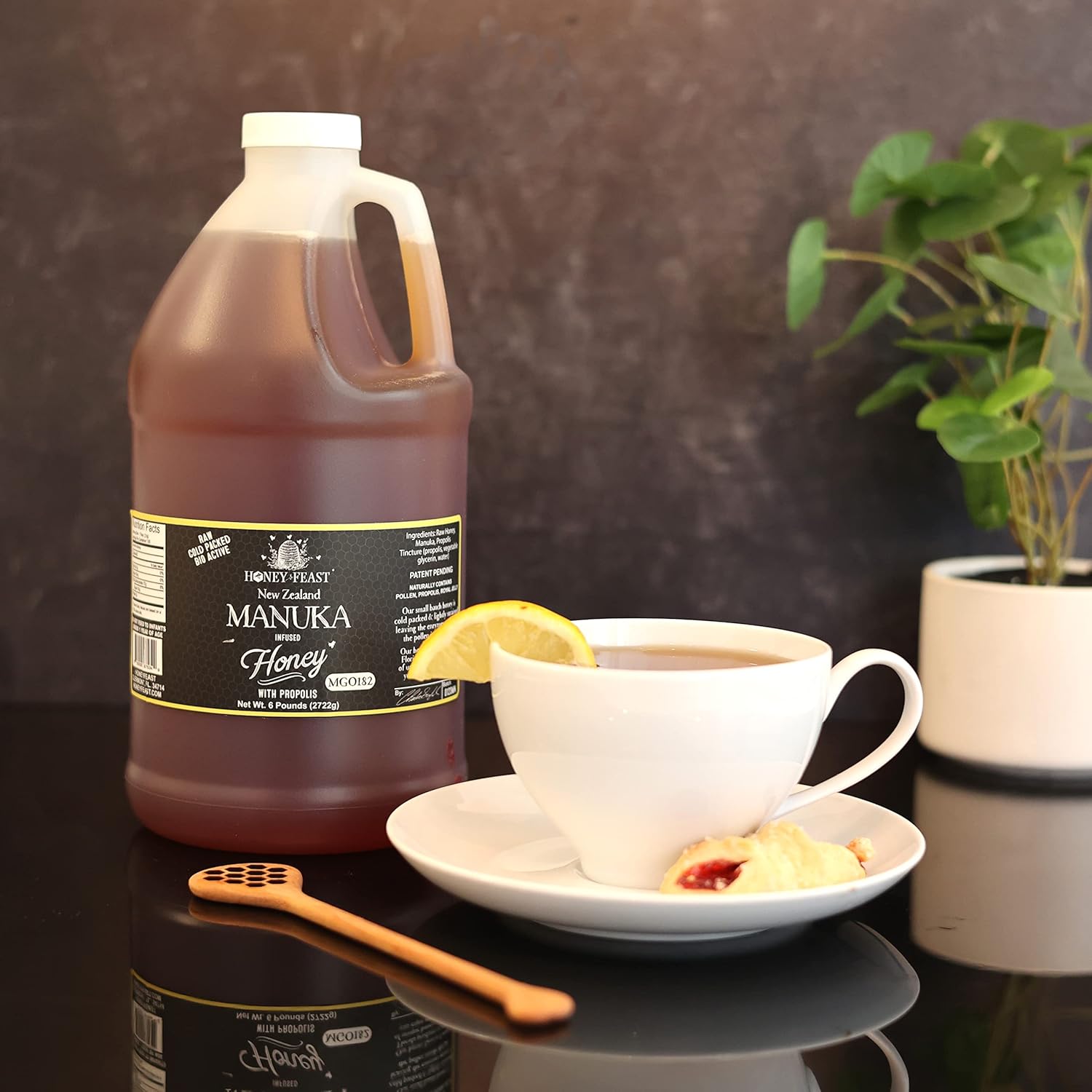HONEY FEAST 6 Pounds Propolis Infused Raw Manuka Honey | New Zealand Manuka Blend with Propolis | MGO182 | Patent Pending Formula - Image 3