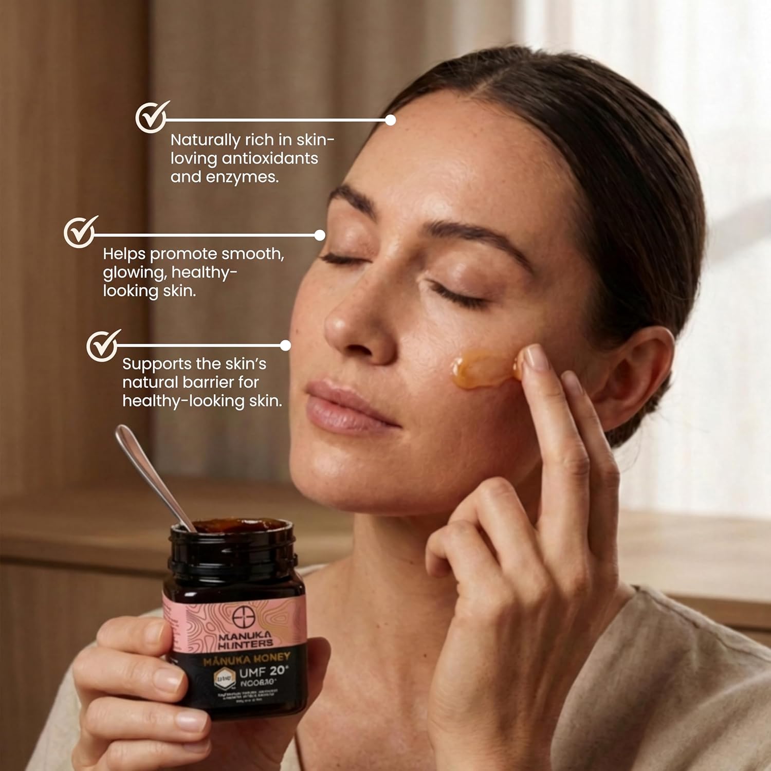 Manuka Hunters Raw New Zealand Honey Gift Set 4-Pack Honey Sampler with UMF 5+,10+,15+,20+ (125g = 85ml Each) – 100% Pure Natural Sweetener - Ideal for Tea, Coffee, Smoothies, Baking - Sustainable - Image 4