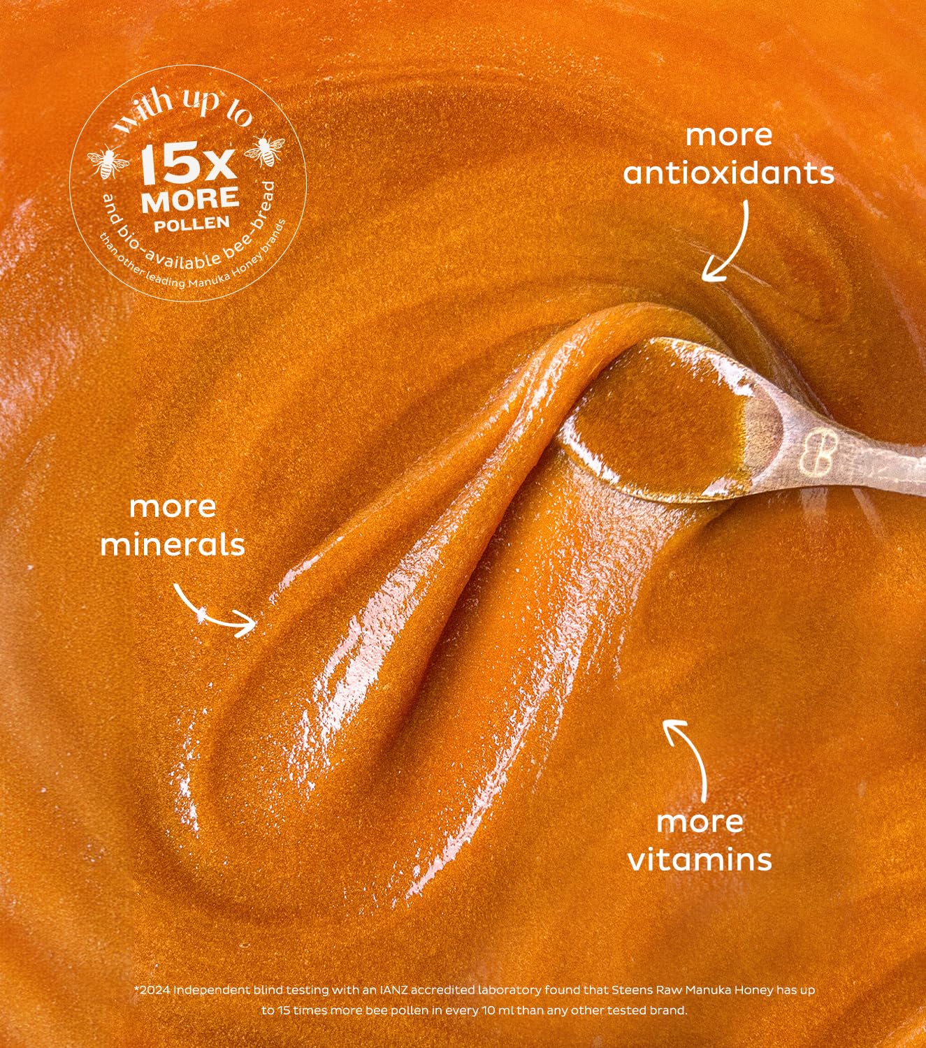 Steens Manuka Honey - MGO 515+ - Pure & Raw 100% Certified UMF 15+ Manuka Honey - Bottled and Sealed in New Zealand - 17.6 oz - Image 2