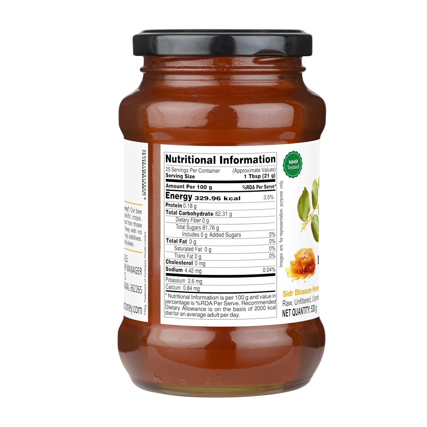 INDIGENOUS HONEY Sidr Ber Jujube Honey Raw Organic Natural Pure Unprocessed NMR Tested Unpasteurized Unheated 530g Glass Jar Pack of 1 - Image 2