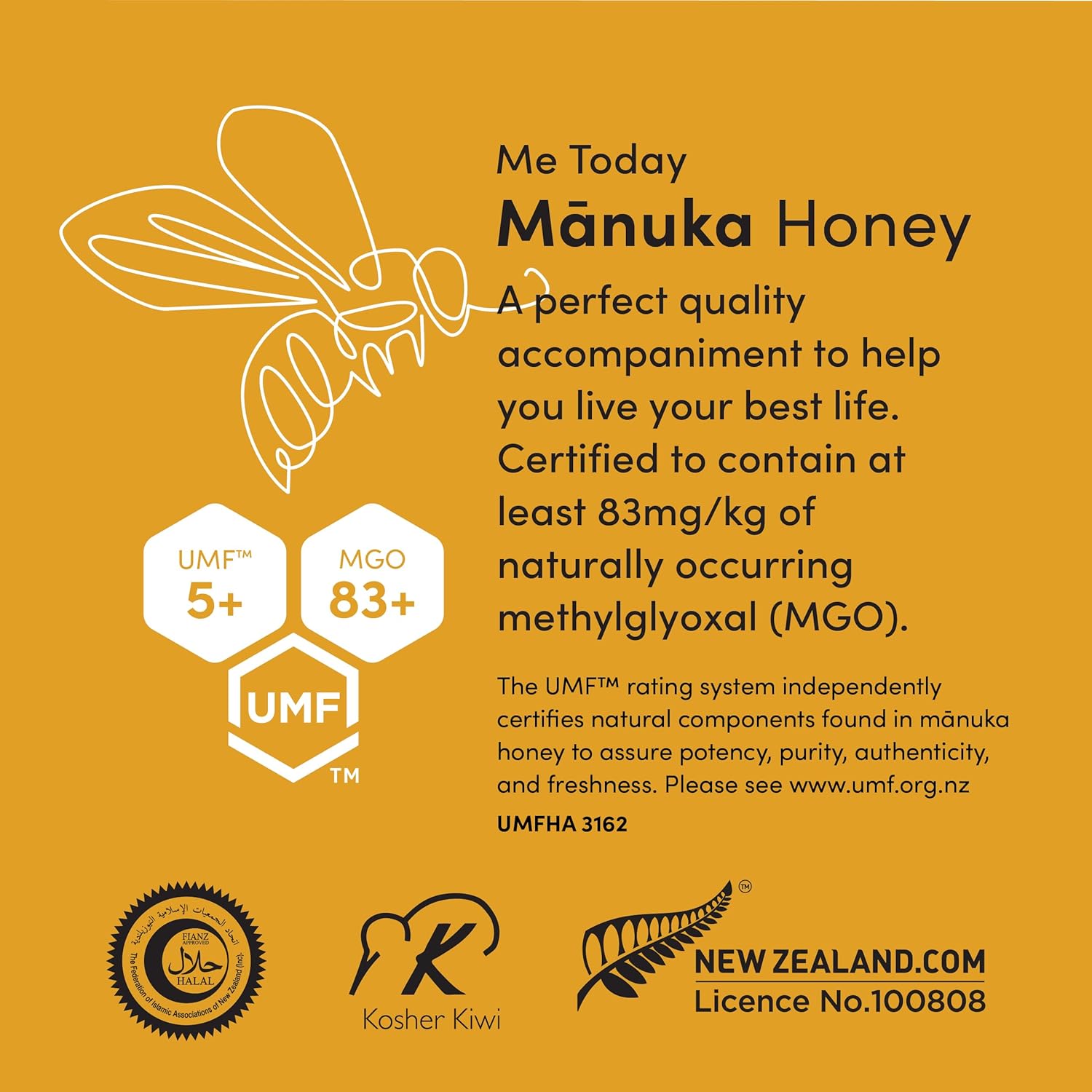 Me Today Manuka Honey UMF 5+/MGO 83+, Raw & Unpasteurized from New Zealand, Certified Authentic Honey for Daily Wellness, 4.4oz - Image 5