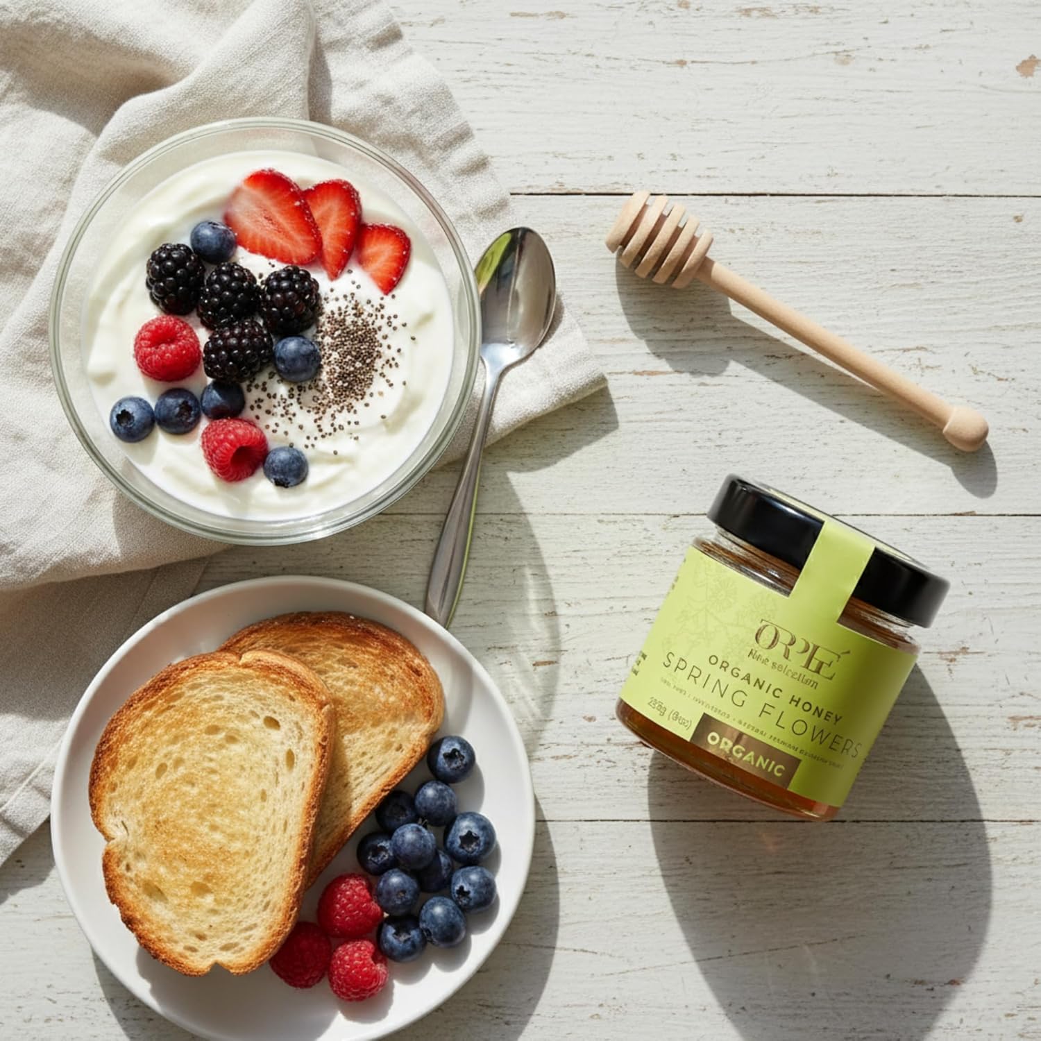 ORPHE Organic Raw Spring Flower Honey, Creamed – Unheated & Unfiltered Wildflower Blossom Honey with Natural Pollen – Smooth Spreadable Premium Packaging, 9oz Glass Jar - Image 7