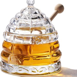 9 oz Beehive Crystal Honey Pot with...