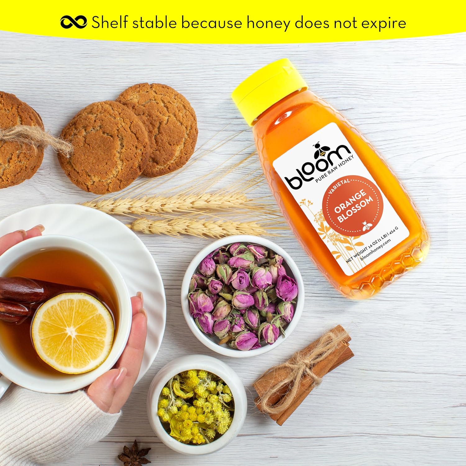 Bloom Honey 100% Pure Honey Raw Unfiltered and Unpasteurized Raw Honey - 16oz Orange Blossom - Image 3