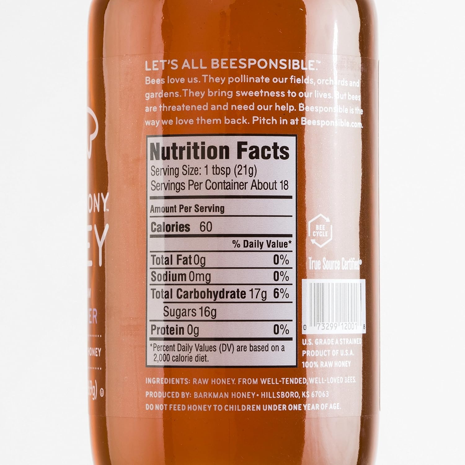 Bee Harmony American Raw Wildflower Honey, 12 OZ - Image 2