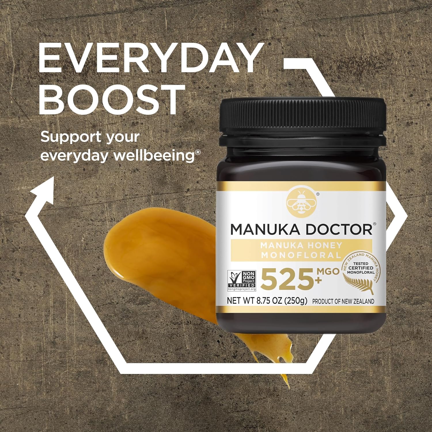 Manuka Doctor - MGO 525+ Manuka Honey Monofloral, 100% Pure New Zealand Honey. Certified. Guaranteed. Raw. Non-GMO (8.75 oz) - Image 6