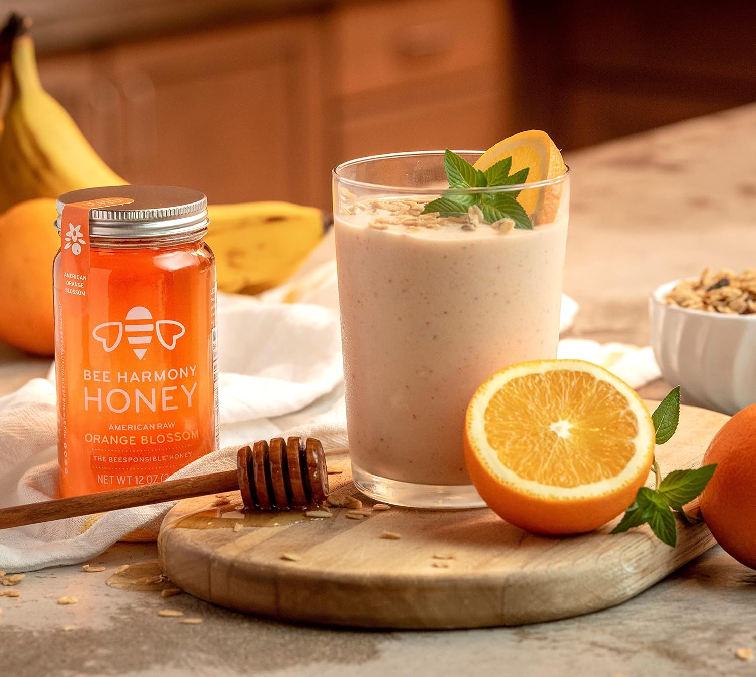 Bee Harmony Honey 3 Pack Variety Pack, 36 Ounce (Clover, Wildflower and Orange Blossom) - Image 2