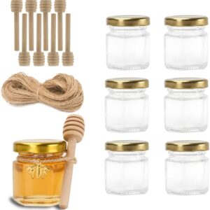 1.5oz 6Pack Mini Glass Hexagon Jars...