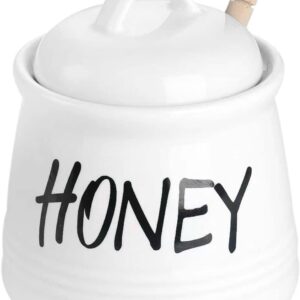 HAOTOP Porcelain Small Honey Jar wi...