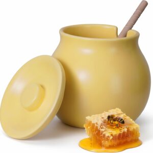 NiHome Ceramic Honey Jar with Dippe...