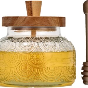 30OZ Honey Jar with Dipper and Lid,...