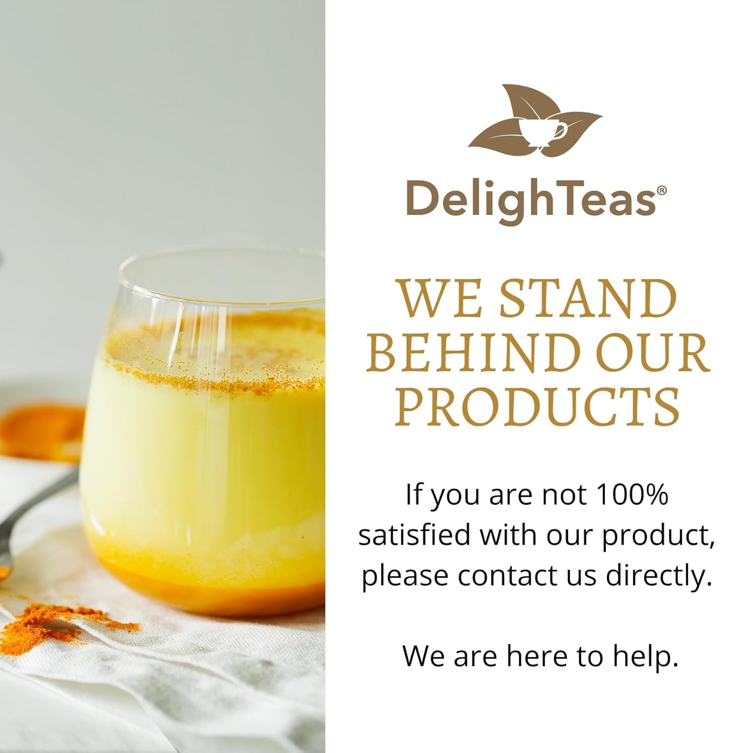 DelighTeas Organic Golden Milk Powder with Turmeric, Ginger, Ceylon Cinnamon | Ayurvedic Spices for Golden Turmeric Latte | Unsweetened, Vegan, Non-GMO, Keto | 120 Servings, 5 oz. - Image 7