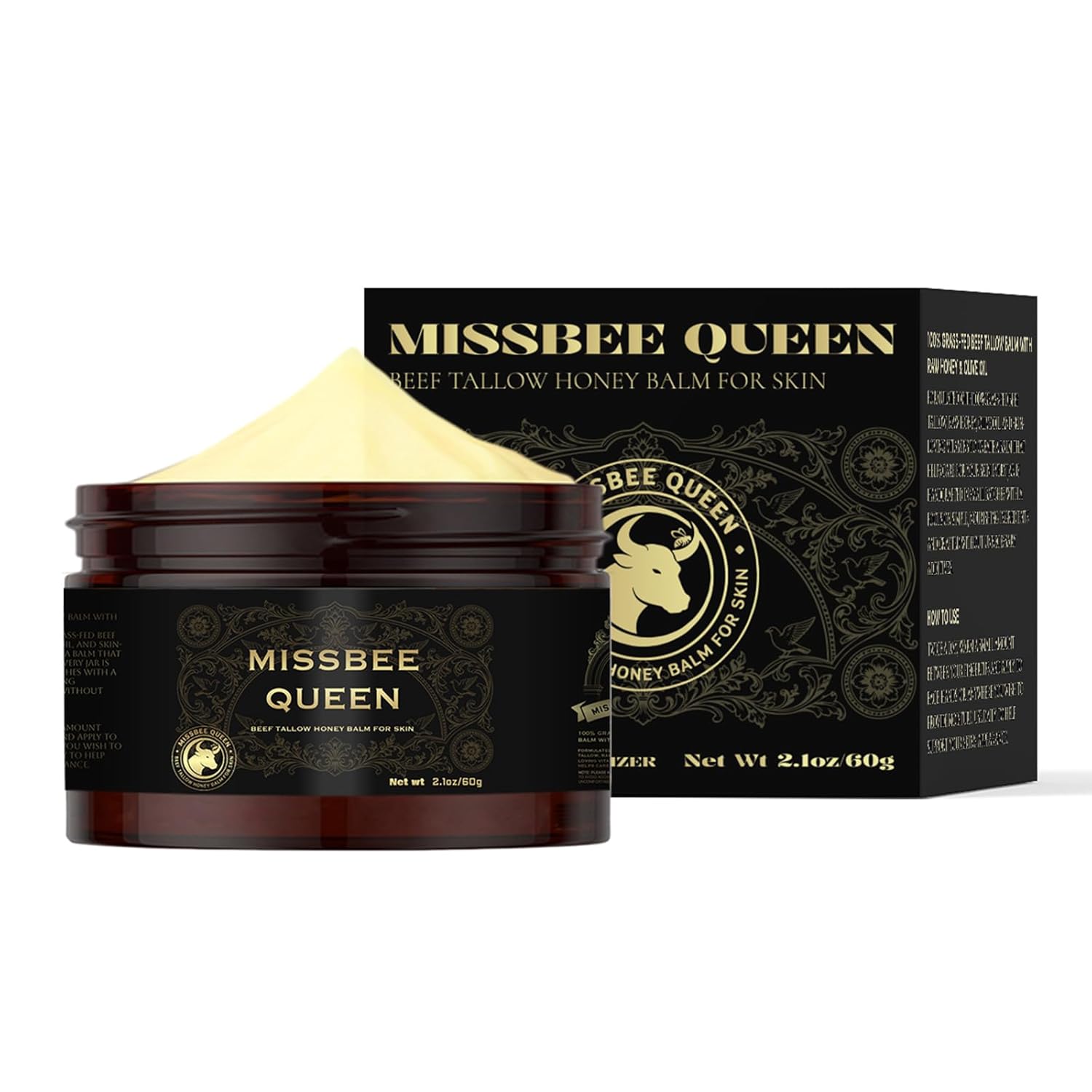 Beef Tallow for Skin, Tallow and Honey Balm, Beef Tallow for Face, Anti-Aging Cream for Oily & Sensitive & Dry Skin, Based Supplies Organic Grass-Fed Beef Tallow Honey Moisturizer Cream (2.1 oz / 60g) - Image 8