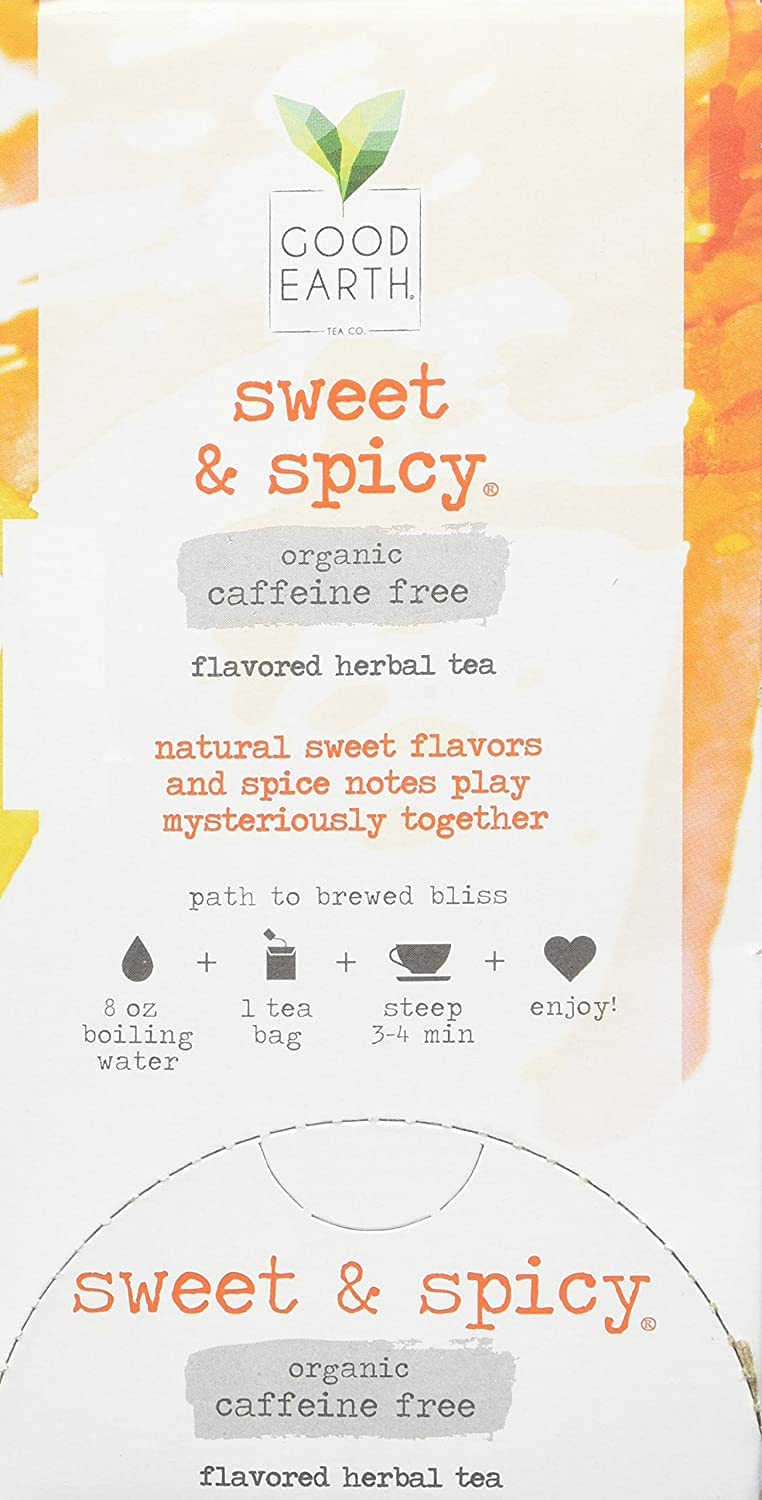 Organic Sweet & Spicy Herbal Caffeine Free Good Earth Teas 18 Tea Bag (Pack of 2) - Image 5