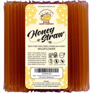 25 Pack Honey Sticks For Tea, Snack...