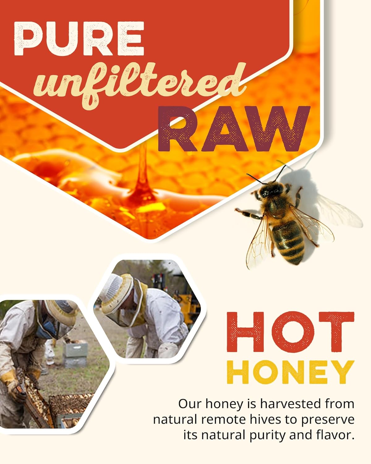 Desert Creek Honey Texas Style Hot Honey - Infused with Chipotle Morita and Habanero Peppers - 100% Unfiltered, Pure, Raw Honey - Unprocessed, Unpasteurized Honey - Image 4