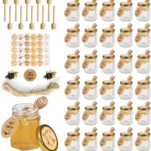 3OZ Mini Glass Hexagon Honey jars 3...
