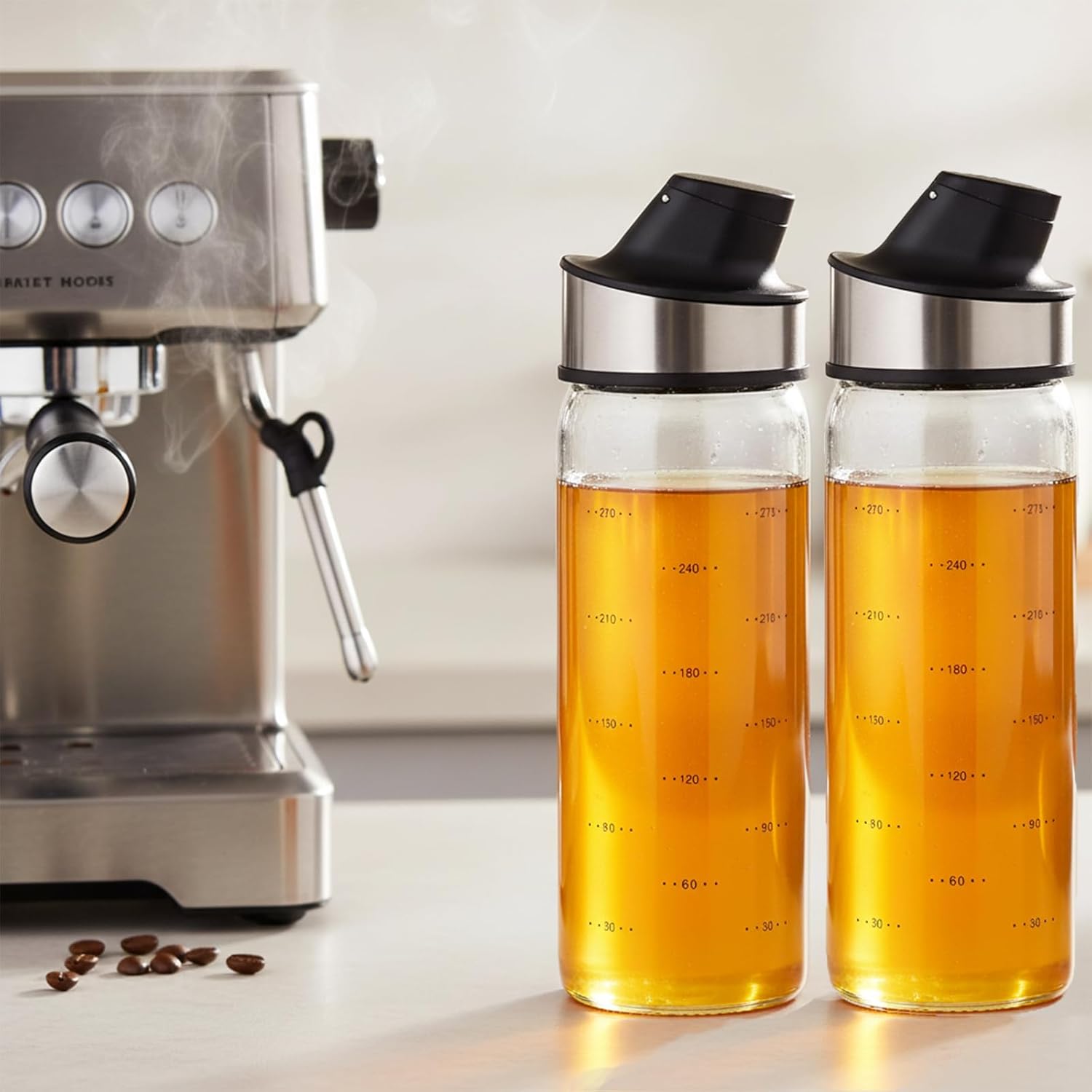 2 Pcs Honey Jar Dispenser,Glass Honey Container No Drip,Coffee Maple Syrup Creamer Salad Dressing Dispenser, Leak-Proof Oil Pot for Home Kitchen Essential Storage Holder 500ml/18oz - Image 6