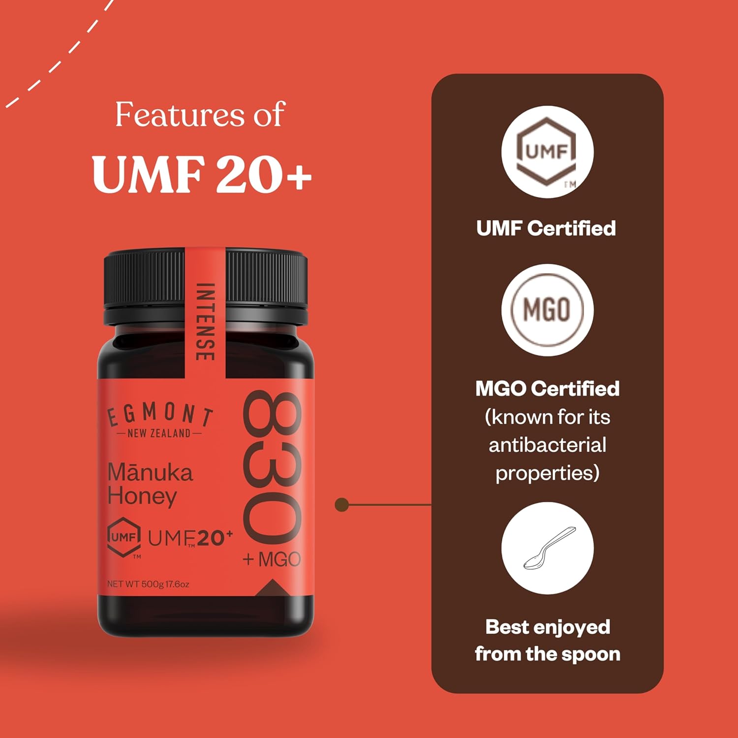 Egmont Honey Manuka Honey UMF 20+ MGO 830+ | 8.8 oz (250 g) | 100% Pure Authentic New Zealand Honey, UMF & MGO Certified, Non-GMO, Kosher, Traceable, Recycled Jar, Immune Support - Image 5