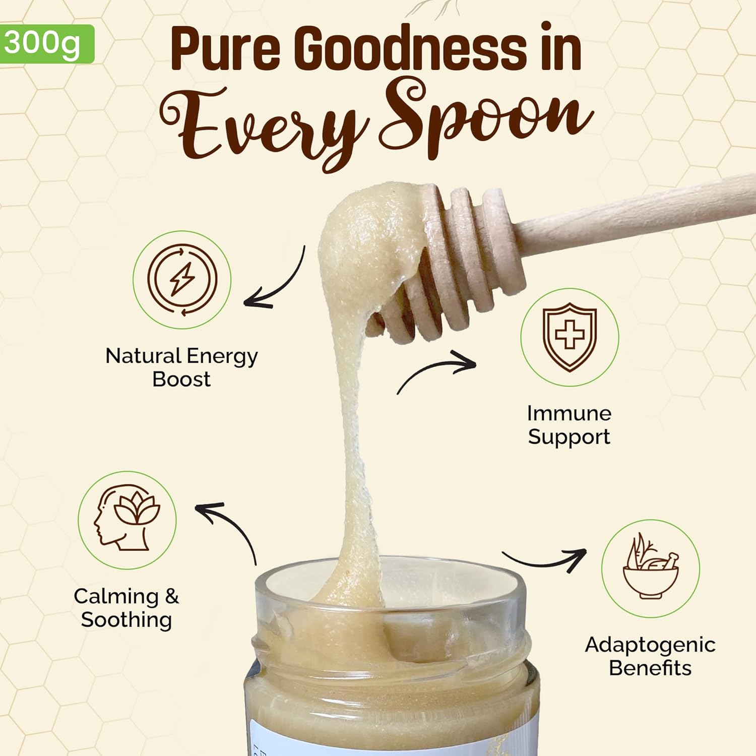 OneRoot Organic Ginseng Infused Honey – 300g / 10.6oz – Pure & Unheated – With Organic Canadian Ginseng Root – Raw Unfiltered Honey - Image 4