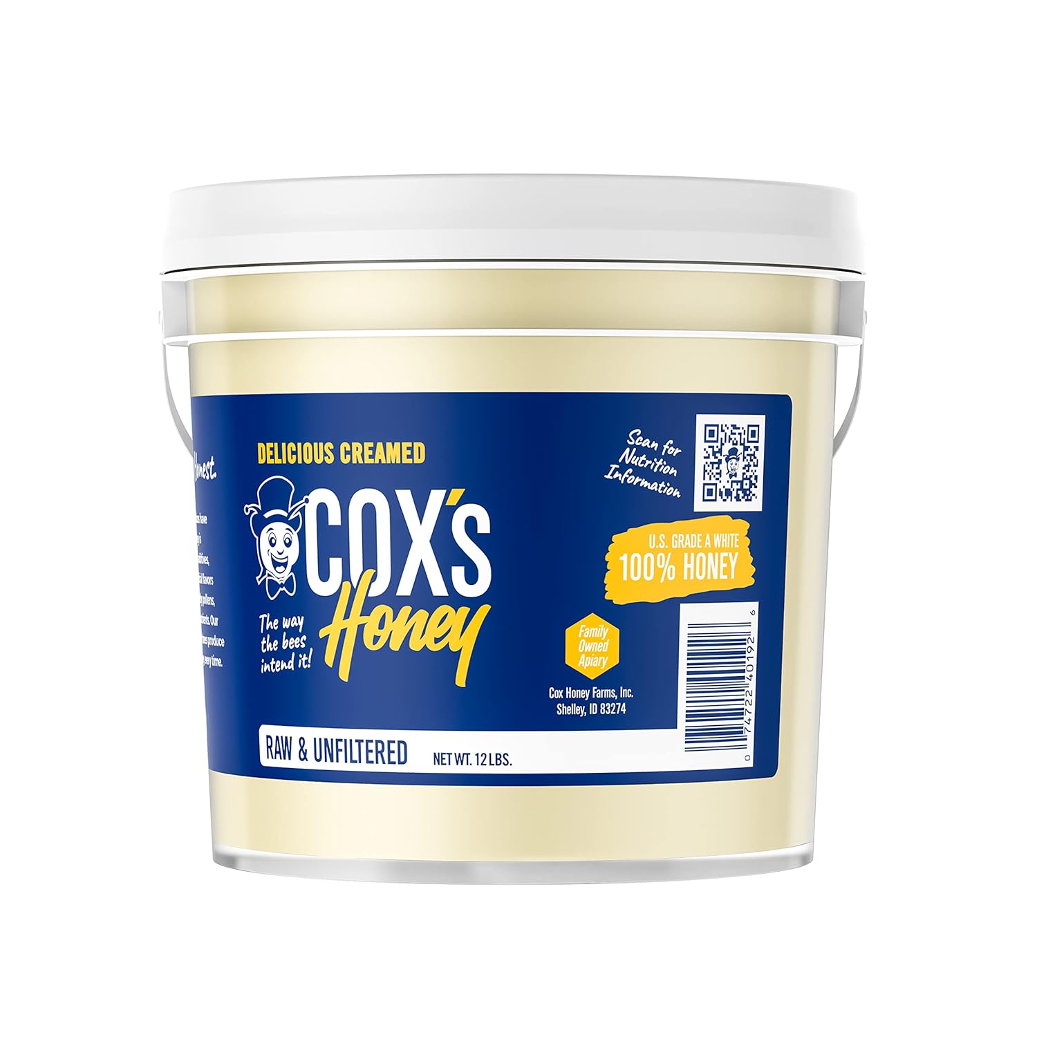 Cox's Honey - Bulk Creamed Whipped Honey Raw Unfiltered | 100% Pure Clover Delicious Honey - Product of the USA (12 lbs) - Image 2