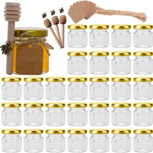 30 Pack 1.5 oz Mini Honey Jars,Hexa...