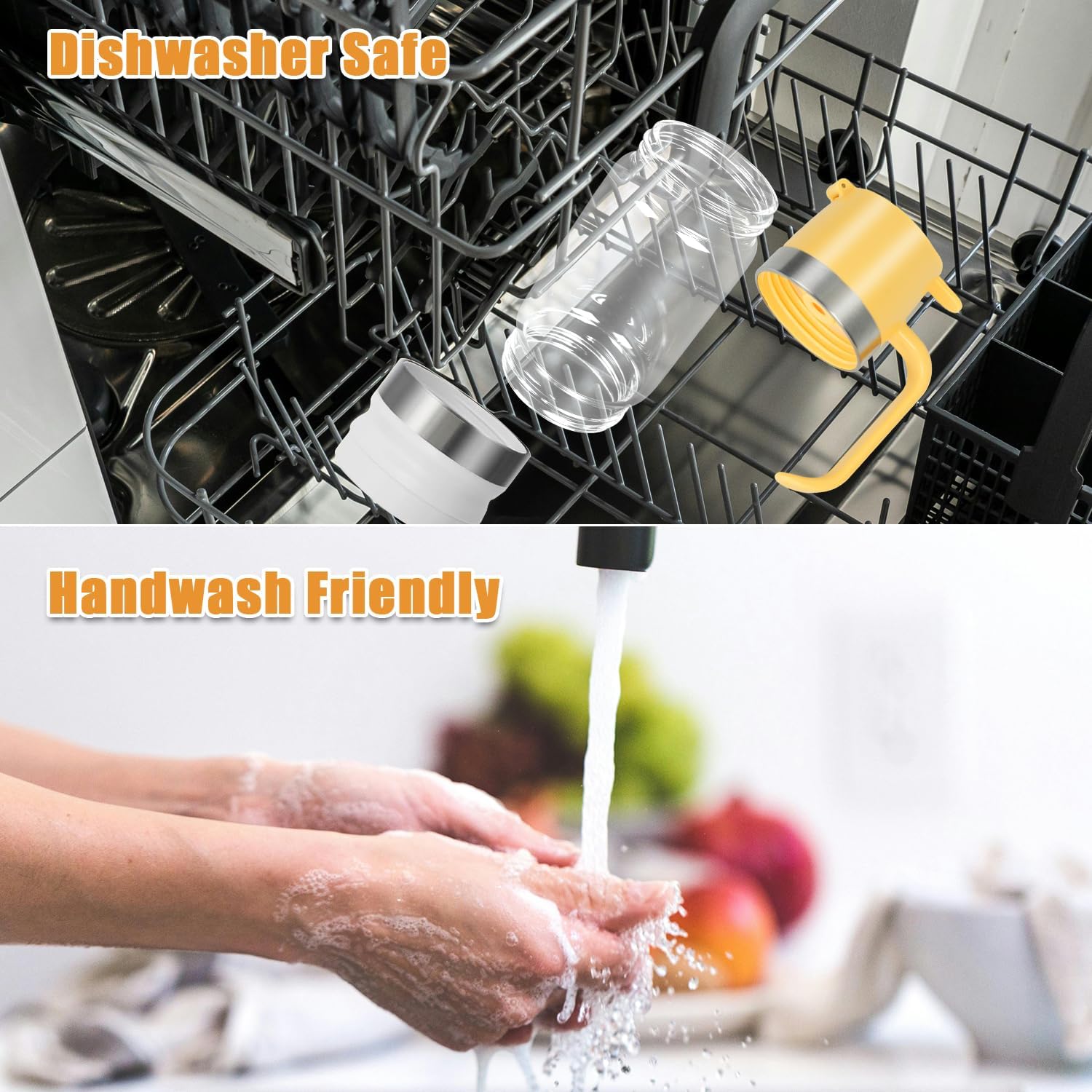 Honey Dispenser No Drip with Stand, 12 OZ Glass Honey Jar, Syrup Dispenser, Easy One Hand Use Honey Pot for Coffee or Tea, Mess Free Honey Dispenser for Syrup, Honey Container (2PCS Yellow) - Image 5