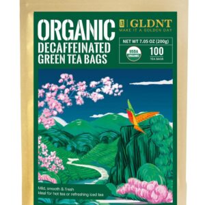 GLDNT Organic Decaf Green Tea Bags,...